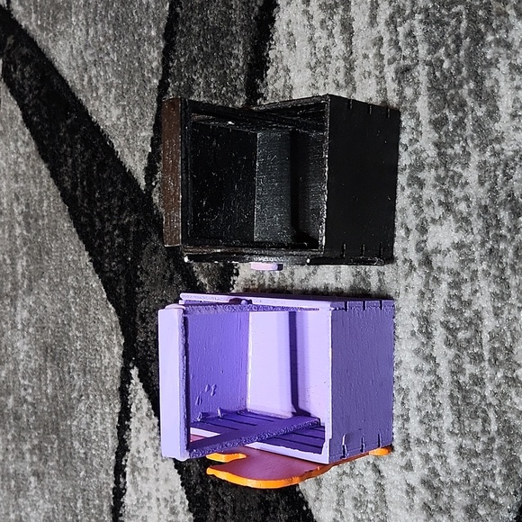 VINTAGE MINI HALLOWEEN WOOD BASKETS PUMPKIN BLK CAT SPIDER - Picture 4 of 12